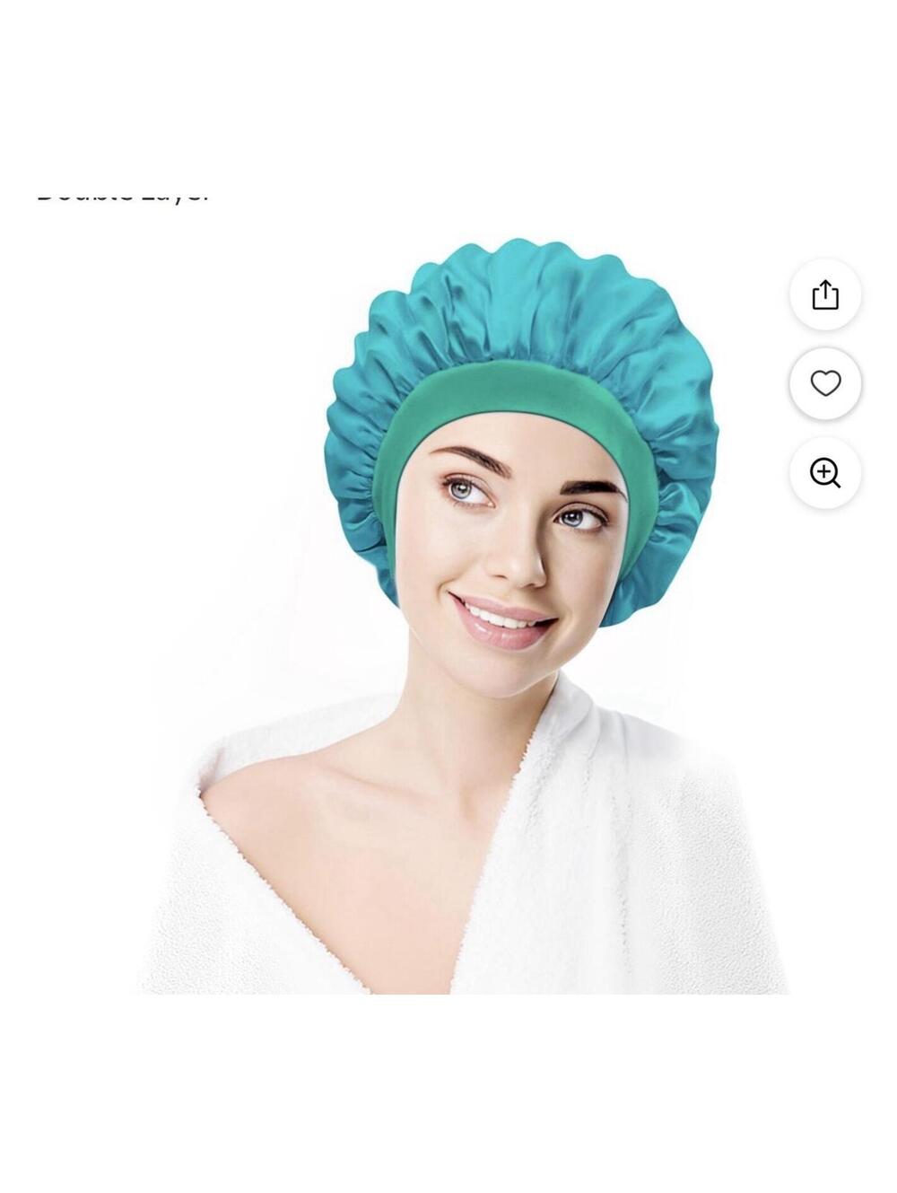 Vividreamore Hair Sleeping Caps For Women Satin Bonnet For Sleeping Silk BLUE